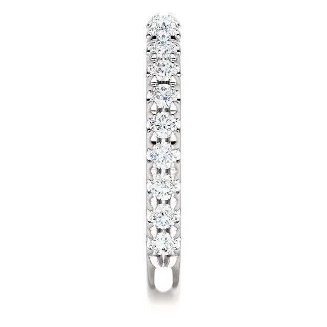 Rings Fire Brilliance Kenla Round Diamond or Moissanite 34 Eternity Wedding Anniversary Band