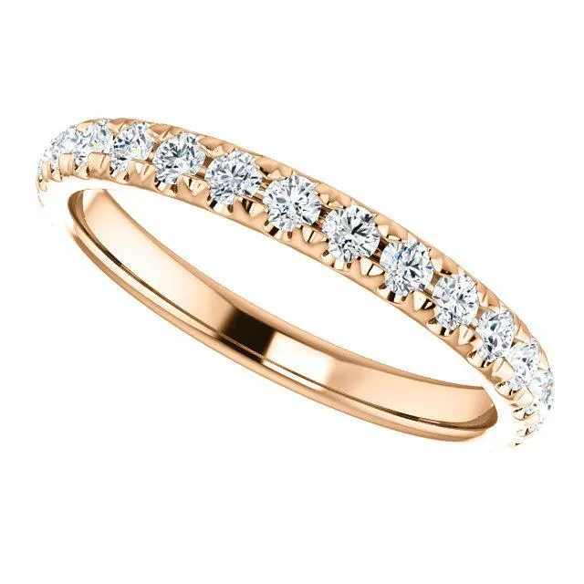 Rings Fire Brilliance Kenla Round Diamond or Moissanite 34 Eternity Wedding Anniversary Band