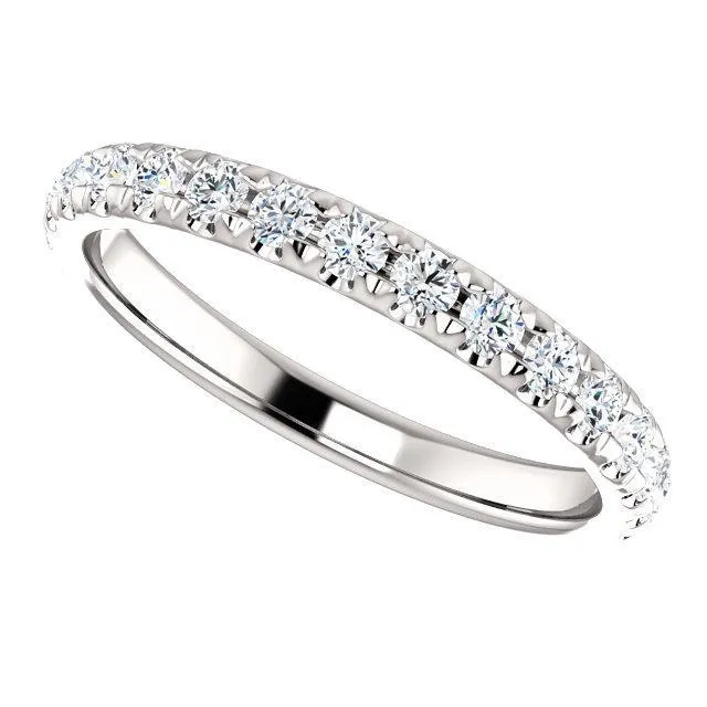 Rings Fire Brilliance Kenla Round Diamond or Moissanite 34 Eternity Wedding Anniversary Band
