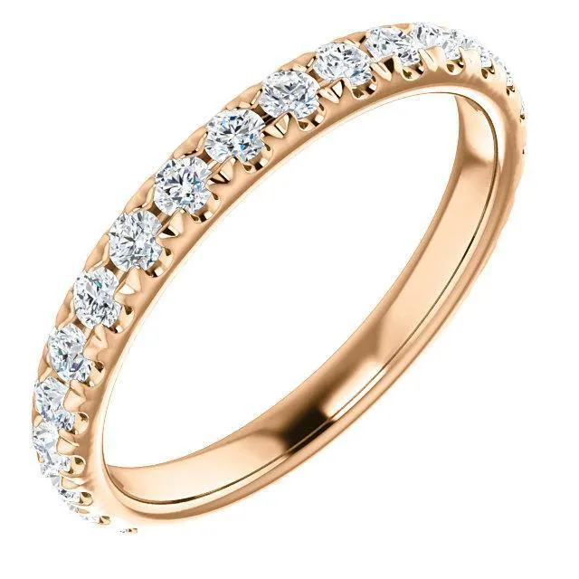Rings Fire Brilliance Kenla Round Diamond or Moissanite 34 Eternity Wedding Anniversary Band