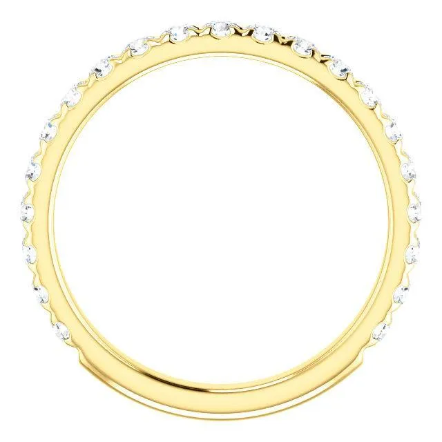 Rings Fire Brilliance Kenla Round Diamond or Moissanite 34 Eternity Wedding Anniversary Band