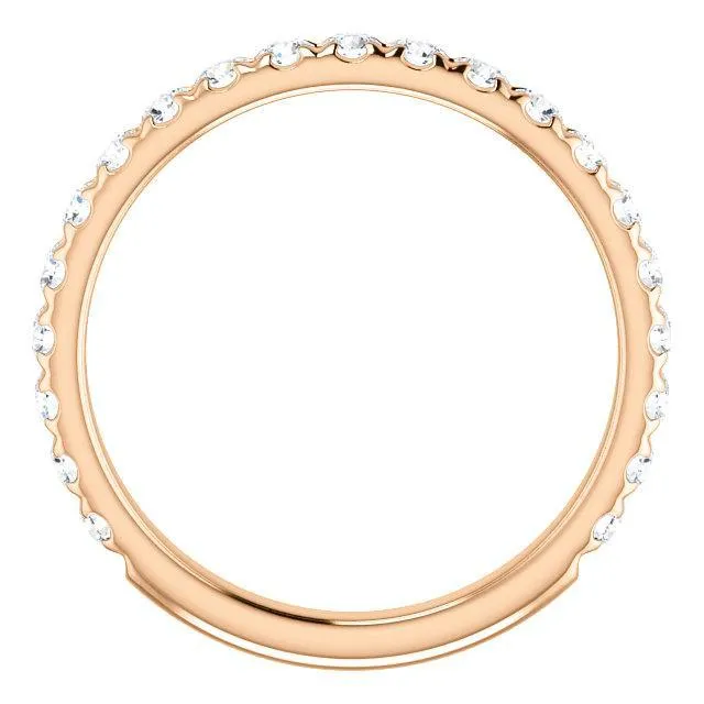 Rings Fire Brilliance Kenla Round Diamond or Moissanite 34 Eternity Wedding Anniversary Band