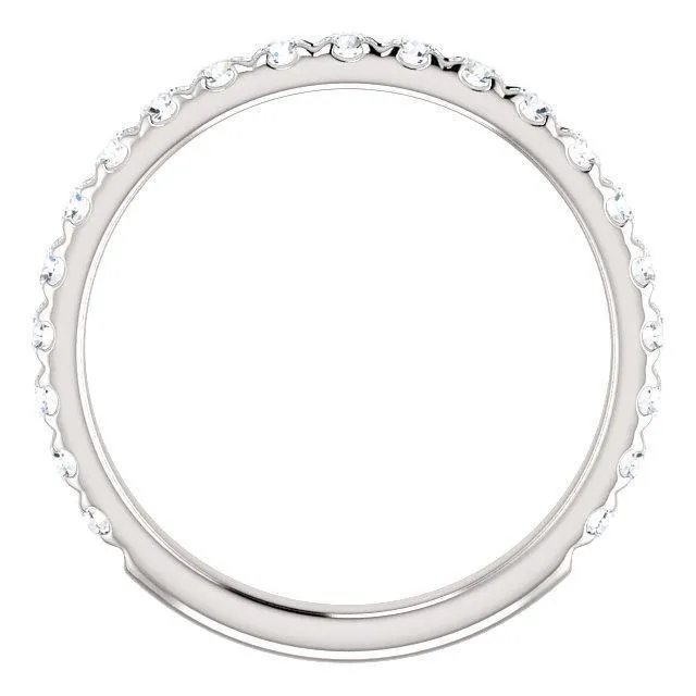 Rings Fire Brilliance Kenla Round Diamond or Moissanite 34 Eternity Wedding Anniversary Band