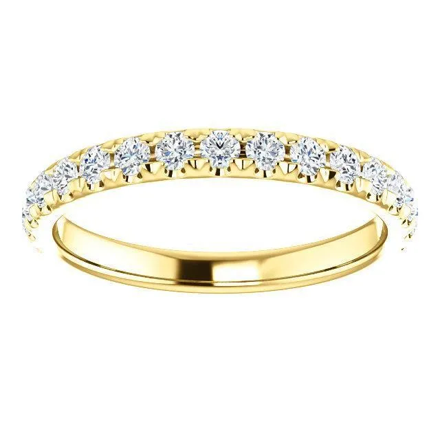 Rings Fire Brilliance Kenla Round Diamond or Moissanite 34 Eternity Wedding Anniversary Band
