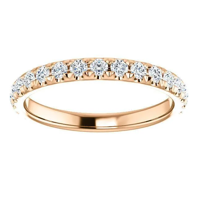 Rings Fire Brilliance Kenla Round Diamond or Moissanite 34 Eternity Wedding Anniversary Band