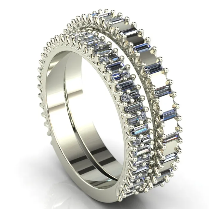 Rings Fire Brilliance Majestic Alternating Round Baguette Gems Couples 34 Eternity Matching TwoBand Set Rings Fire Brilliance Majestic Alternating Round Baguette Gems Couples 34 Eternity Matching TwoBand Set