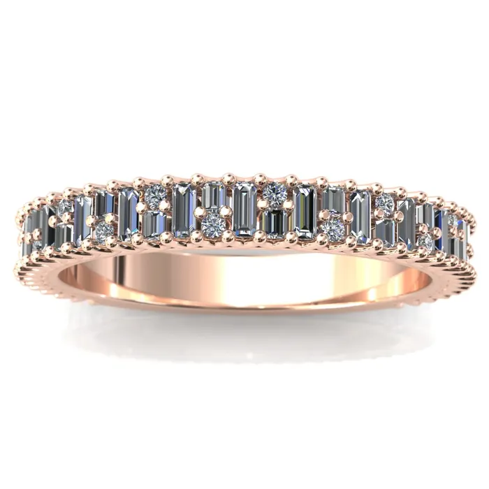 Rings Fire Brilliance Majestic Alternating Round Baguette Gems Couples 34 Eternity Matching TwoBand Set