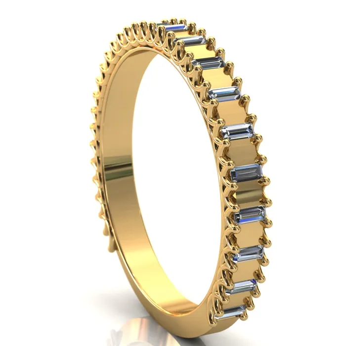 Rings Fire Brilliance Majestic Alternating Round Baguette Gems Couples 34 Eternity Matching TwoBand Set