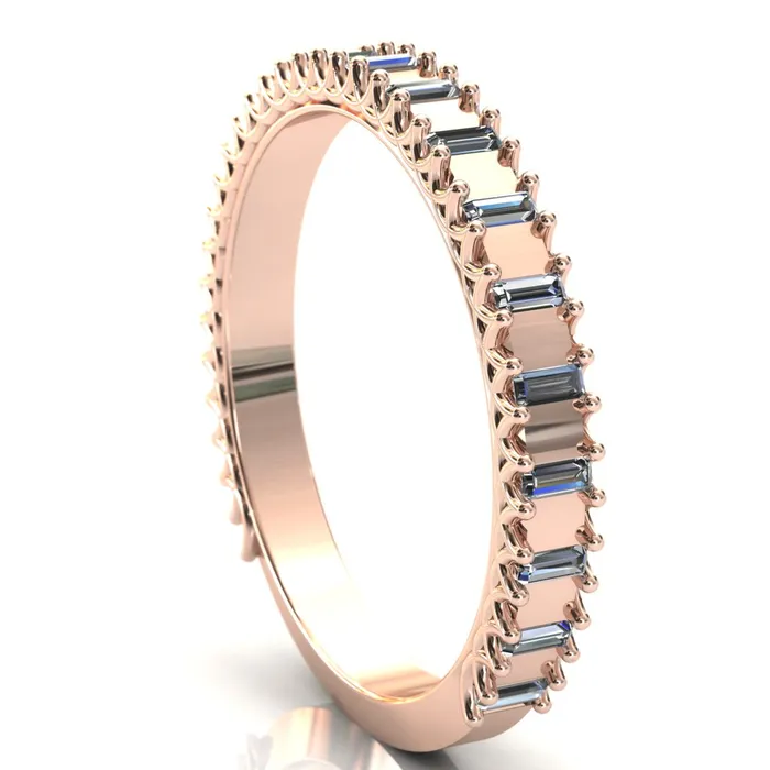 Rings Fire Brilliance Majestic Alternating Round Baguette Gems Couples 34 Eternity Matching TwoBand Set