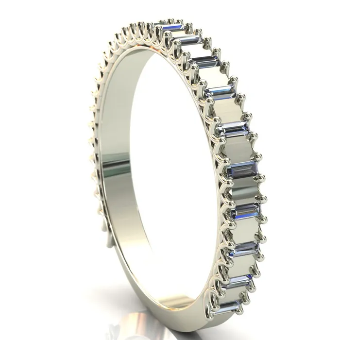 Rings Fire Brilliance Majestic Alternating Round Baguette Gems Couples 34 Eternity Matching TwoBand Set