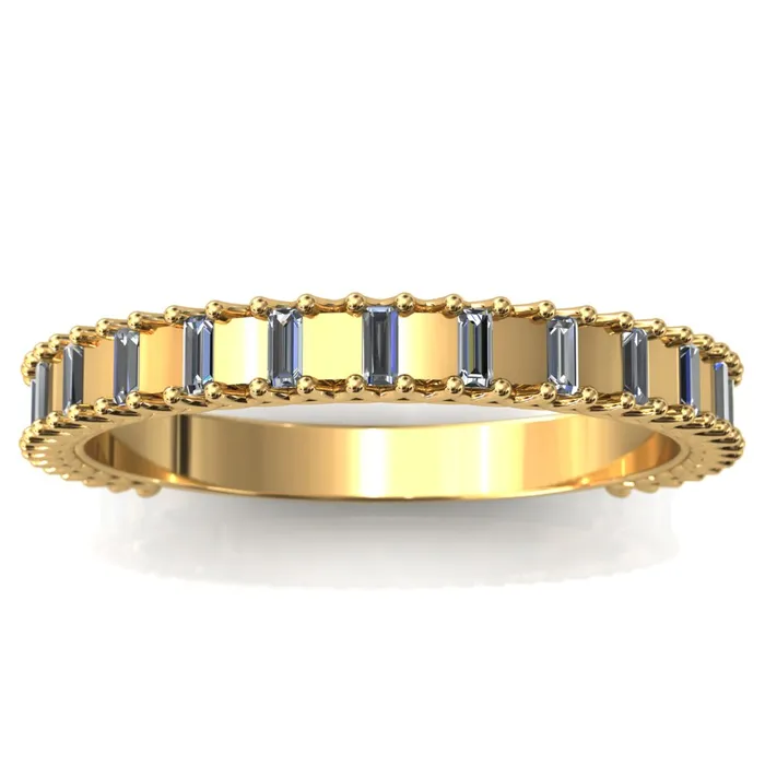 Rings Fire Brilliance Majestic Alternating Round Baguette Gems Couples 34 Eternity Matching TwoBand Set