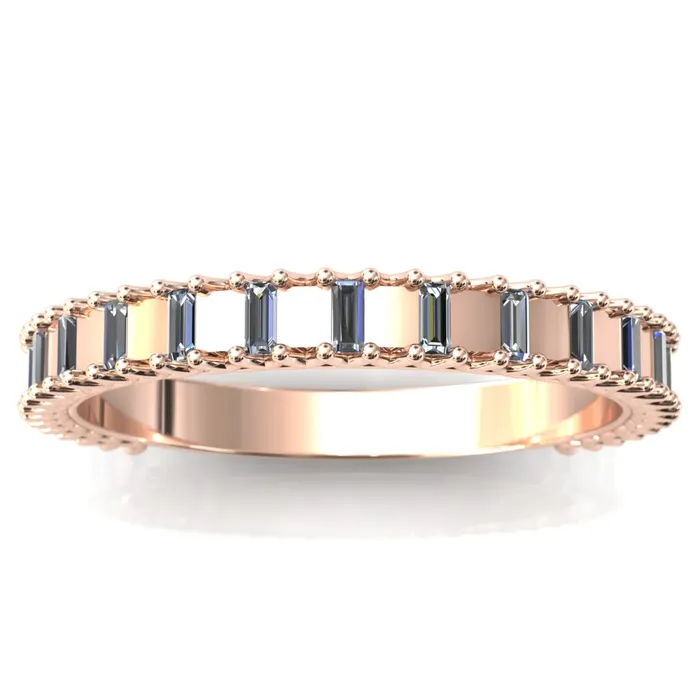 Rings Fire Brilliance Majestic Alternating Round Baguette Gems Couples 34 Eternity Matching TwoBand Set