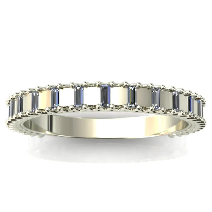 Rings Fire Brilliance Majestic Alternating Round Baguette Gems Couples 34 Eternity Matching TwoBand Set