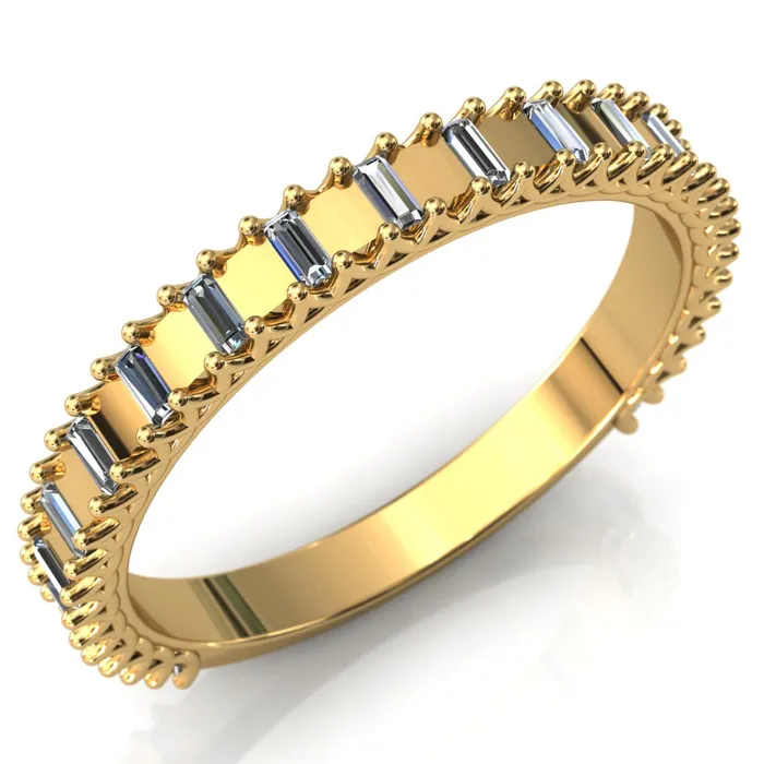 Rings Fire Brilliance Majestic Alternating Round Baguette Gems Couples 34 Eternity Matching TwoBand Set