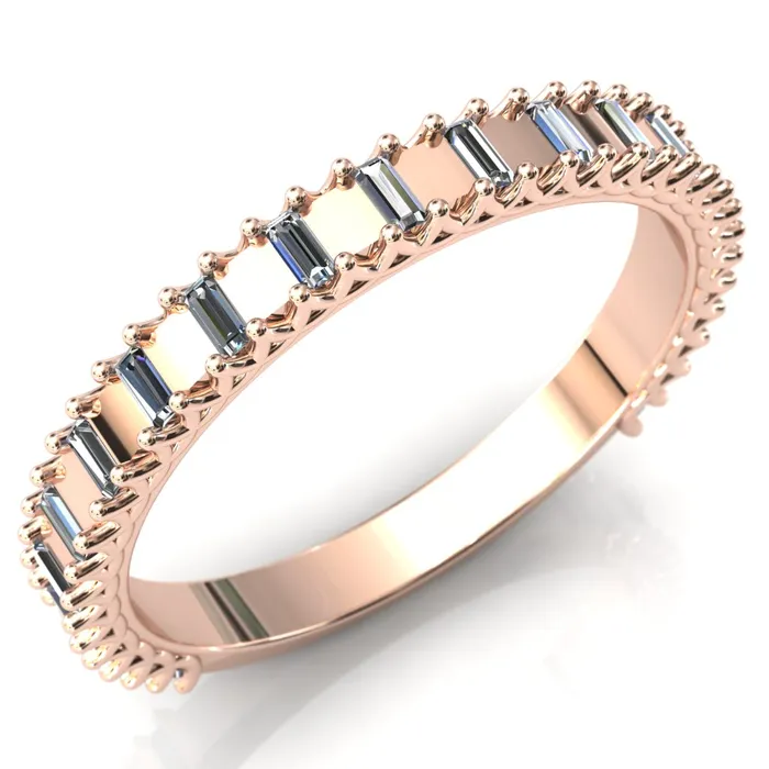Rings Fire Brilliance Majestic Alternating Round Baguette Gems Couples 34 Eternity Matching TwoBand Set