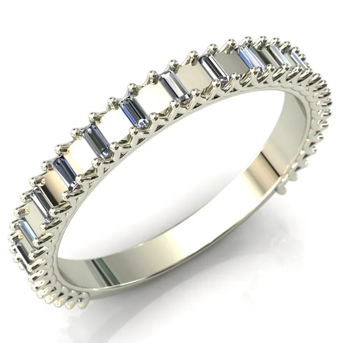 Rings Fire Brilliance Majestic Alternating Round Baguette Gems Couples 34 Eternity Matching TwoBand Set