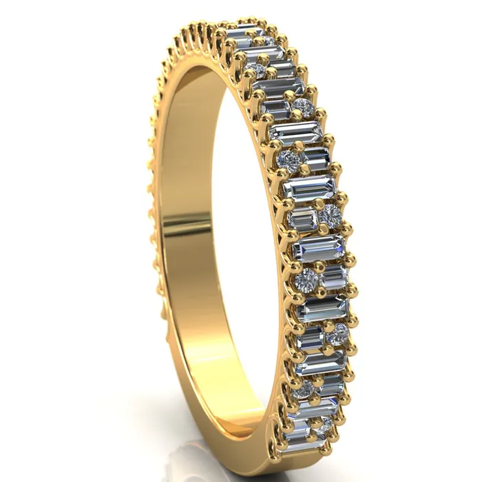Rings Fire Brilliance Majestic Alternating Round Baguette Gems Couples 34 Eternity Matching TwoBand Set