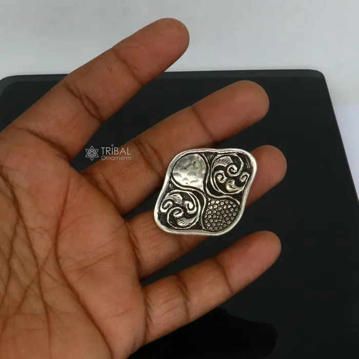 Rings Indian Classical cultural flower design 925 sterling silver adjustable ring best tribal ethnic jewelry Navratri jewelry sr390 TRIBAL ORNAMENTS Rings Indian Classical cultural flower design 925 sterling silver adjustable ring best tribal ethnic jewelry Navratri jewelry sr390 TRIBAL ORNAMENTS