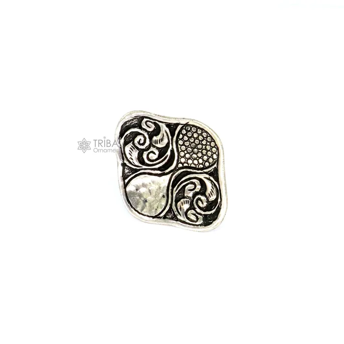 Rings Indian Classical cultural flower design 925 sterling silver adjustable ring best tribal ethnic jewelry Navratri jewelry sr390 TRIBAL ORNAMENTS Rings Indian Classical cultural flower design 925 sterling silver adjustable ring best tribal ethnic jewelry Navratri jewelry sr390 TRIBAL ORNAMENTS