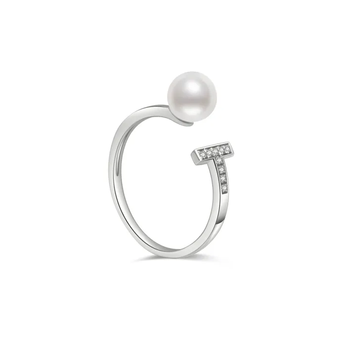 Rings Pearly Lustre 18k Solid Gold Akoya Pearl Ring KR00044