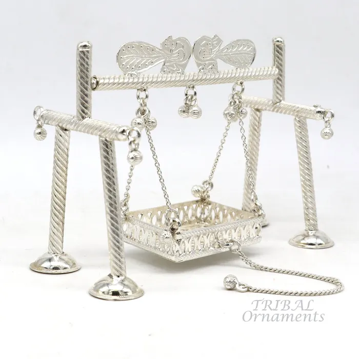 Rings TribalOrnaments 925 Sterling silver handmade Bal Gopala jhula little Krishna swing child krishan palana silver jhula laddu gopal jhula silver art su943