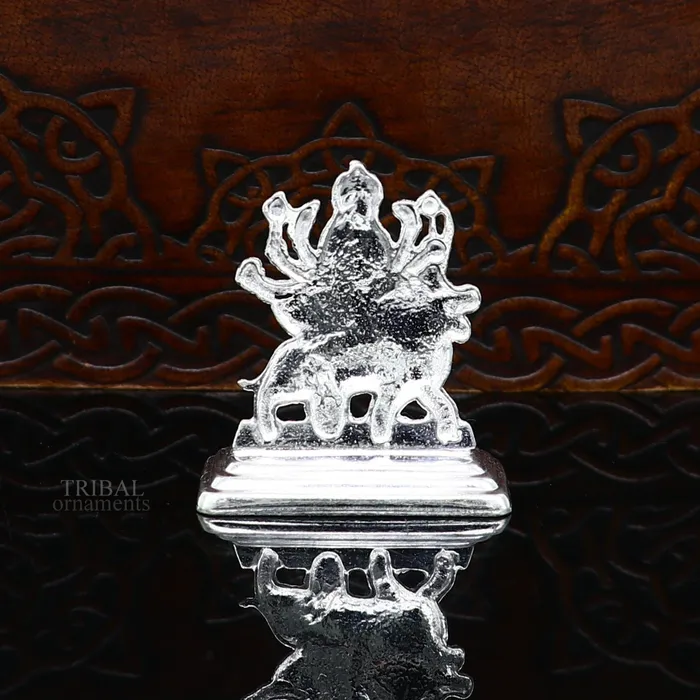 Sterling silver Goddess Durga maa Pooja Articles Indian Silver Idols handcrafted Mataji statue sculpture amazing gifting Art469 TRIBAL ORNAMENTS Rings