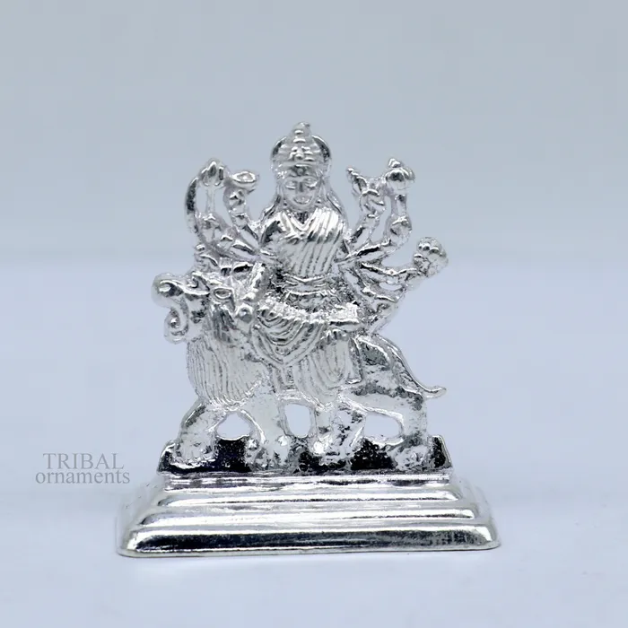 Sterling silver Goddess Durga maa Pooja Articles Indian Silver Idols handcrafted Mataji statue sculpture amazing gifting Art469 TRIBAL ORNAMENTS Rings