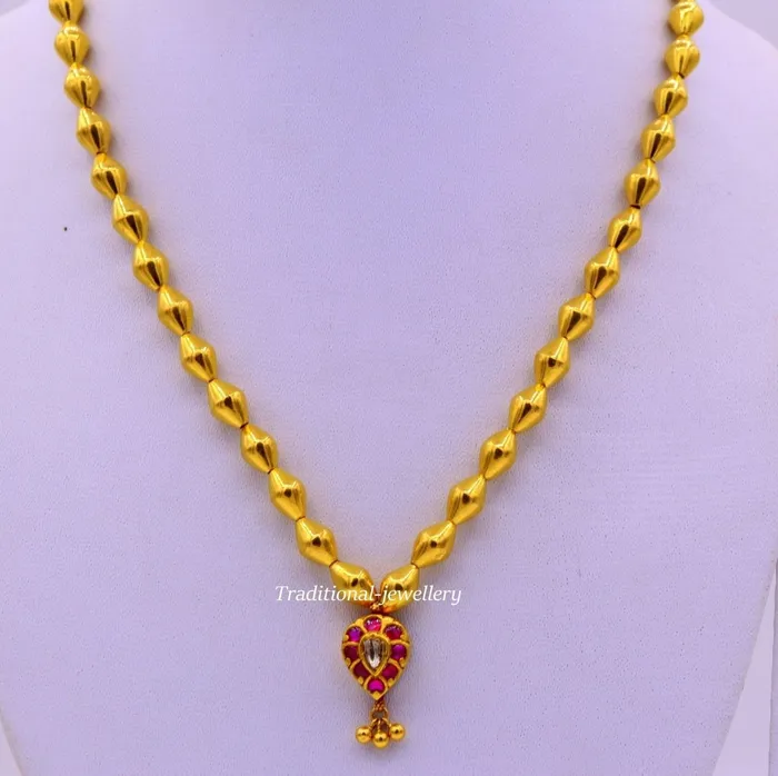TRIBAL ORNAMENTS 22k yellow gold handmade olive beads wax beads fabulous necklace pendant tribal jewelry from rajasthan india Necklaces TRIBAL ORNAMENTS 22k yellow gold handmade olive beads wax beads fabulous necklace pendant tribal jewelry from rajasthan india Necklaces