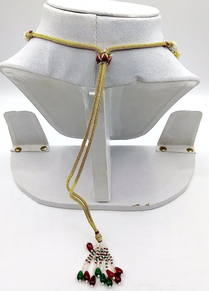 TRIBAL ORNAMENTS 22k yellow gold handmade olive beads wax beads fabulous necklace pendant tribal jewelry from rajasthan india Necklaces
