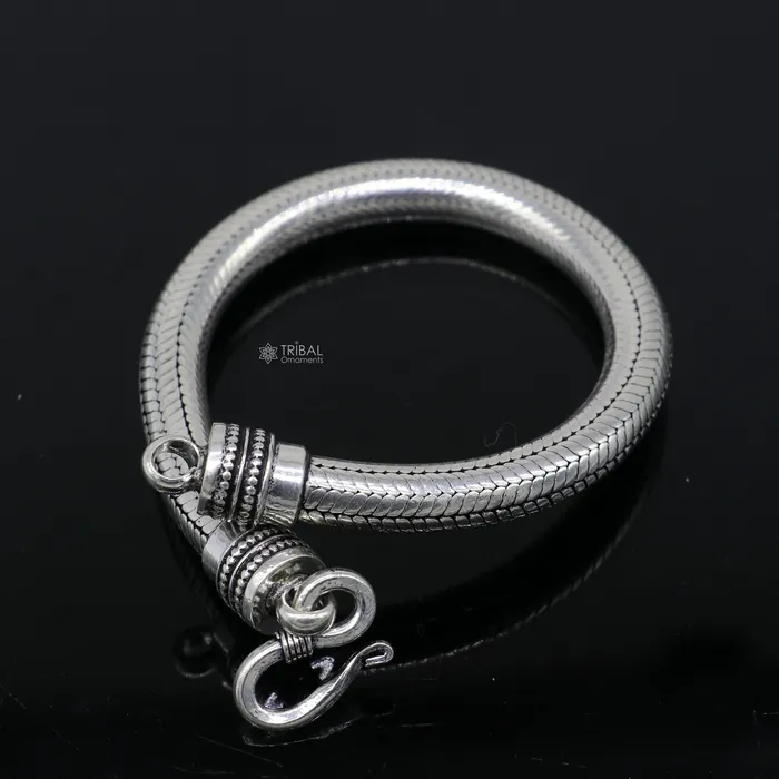 TRIBAL ORNAMENTS Bracelets 8mm 925 sterling silver handmade amazing inches snake chain flexible unisex bracelet jewelry from Rajasthan india sbr743 TRIBAL ORNAMENTS Bracelets 8mm 925 sterling silver handmade amazing inches snake chain flexible unisex bracelet jewelry from Rajasthan india sbr743