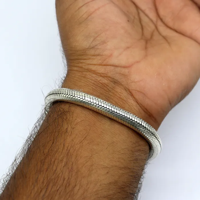 TRIBAL ORNAMENTS Bracelets 8mm 925 sterling silver handmade amazing inches snake chain flexible unisex bracelet jewelry from Rajasthan india sbr743 TRIBAL ORNAMENTS Bracelets 8mm 925 sterling silver handmade amazing inches snake chain flexible unisex bracelet jewelry from Rajasthan india sbr743