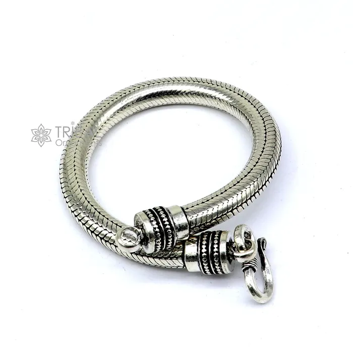 TRIBAL ORNAMENTS Bracelets 8mm 925 sterling silver handmade amazing inches snake chain flexible unisex bracelet jewelry from Rajasthan india sbr743 TRIBAL ORNAMENTS Bracelets 8mm 925 sterling silver handmade amazing inches snake chain flexible unisex bracelet jewelry from Rajasthan india sbr743