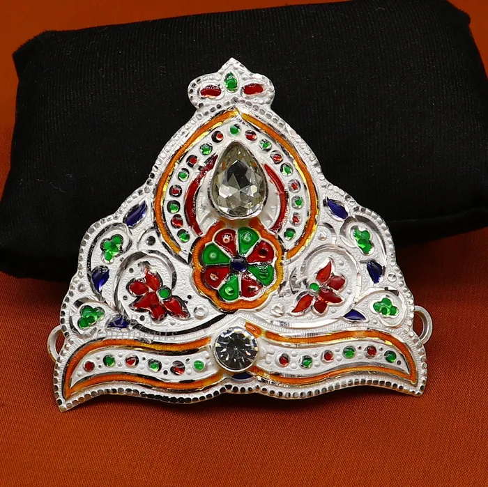 TRIBAL ORNAMENTS Mukut for All idols 925 sterling silver vintage enamel work design handmade mukut crown amazing silver god crown mukut art su1002 Rings TRIBAL ORNAMENTS Mukut for All idols 925 sterling silver vintage enamel work design handmade mukut crown amazing silver god crown mukut art su1002 Rings