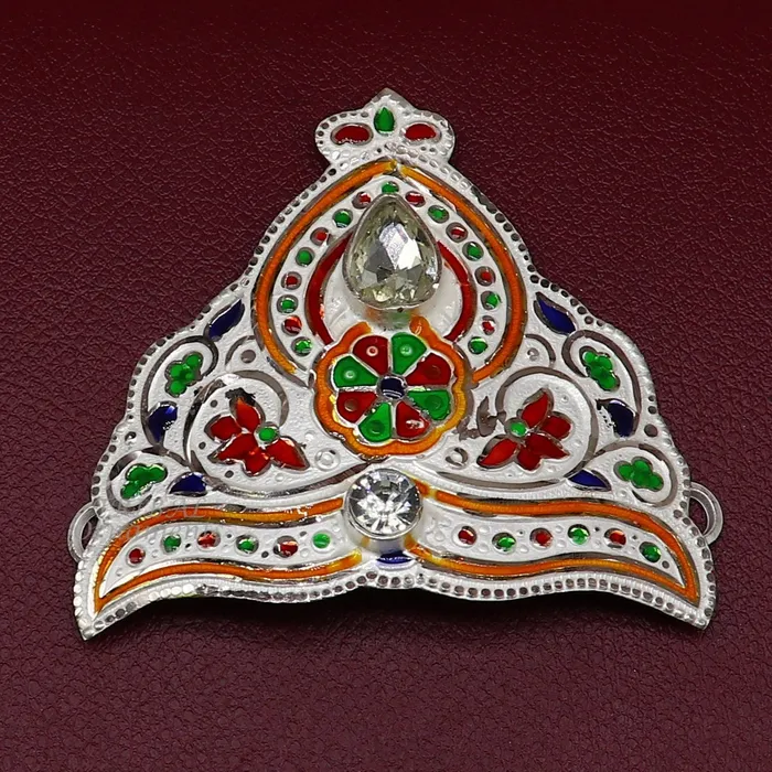 TRIBAL ORNAMENTS Mukut for All idols 925 sterling silver vintage enamel work design handmade mukut crown amazing silver god crown mukut art su1002 Rings TRIBAL ORNAMENTS Mukut for All idols 925 sterling silver vintage enamel work design handmade mukut crown amazing silver god crown mukut art su1002 Rings