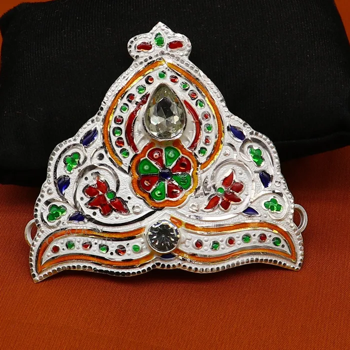 TRIBAL ORNAMENTS Mukut for All idols 925 sterling silver vintage enamel work design handmade mukut crown amazing silver god crown mukut art su1002 Rings TRIBAL ORNAMENTS Mukut for All idols 925 sterling silver vintage enamel work design handmade mukut crown amazing silver god crown mukut art su1002 Rings