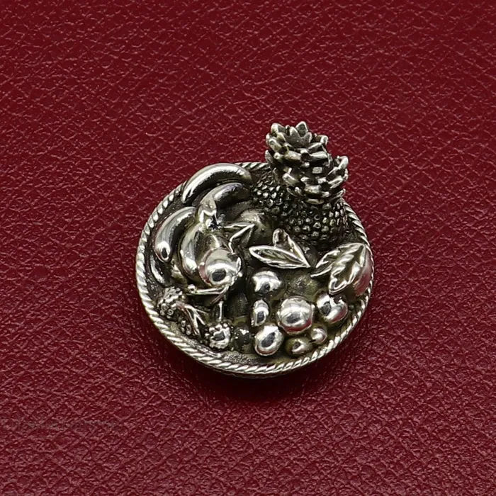 TRIBAL ORNAMENTS Rings 925 sterling silver handmade fabulous vintage antique mini fruit basket for puja or worshipping solid Diwali puja article utensils su496