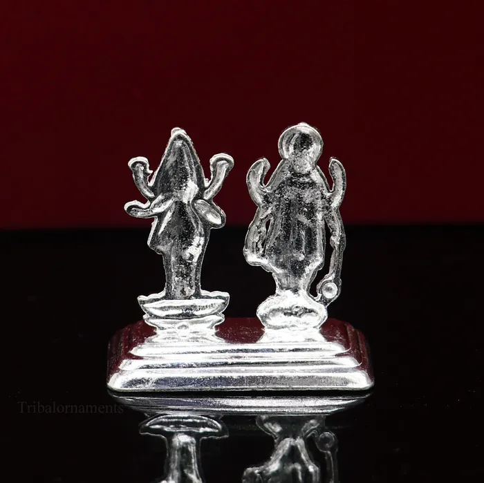 TRIBAL ORNAMENTS Sterling silver handmade design Indian Idols Lord Laxmi Narayana standing statue figurine puja articles decorative gift diwali puja art84 Necklaces