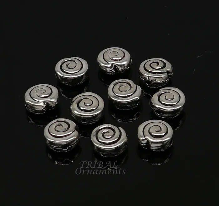 TRIBALORNAMENT Necklaces 12 mm lot 10 pieces 925 sterling silver fabulous beads drops for custom jewelry making lose beads bd23