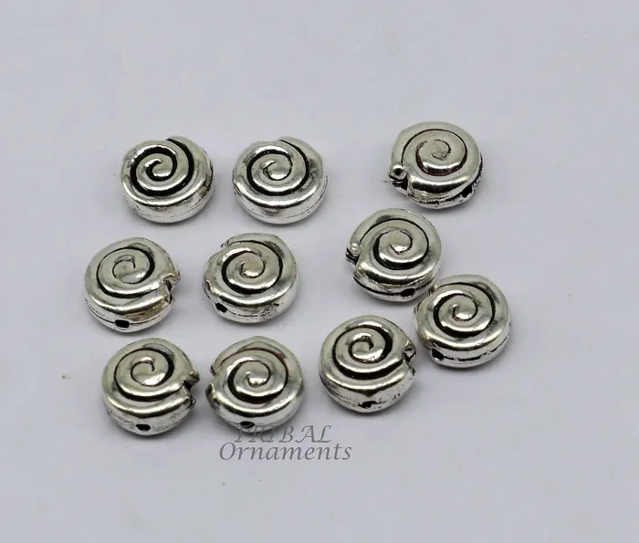TRIBALORNAMENT Necklaces 12 mm lot 10 pieces 925 sterling silver fabulous beads drops for custom jewelry making lose beads bd23