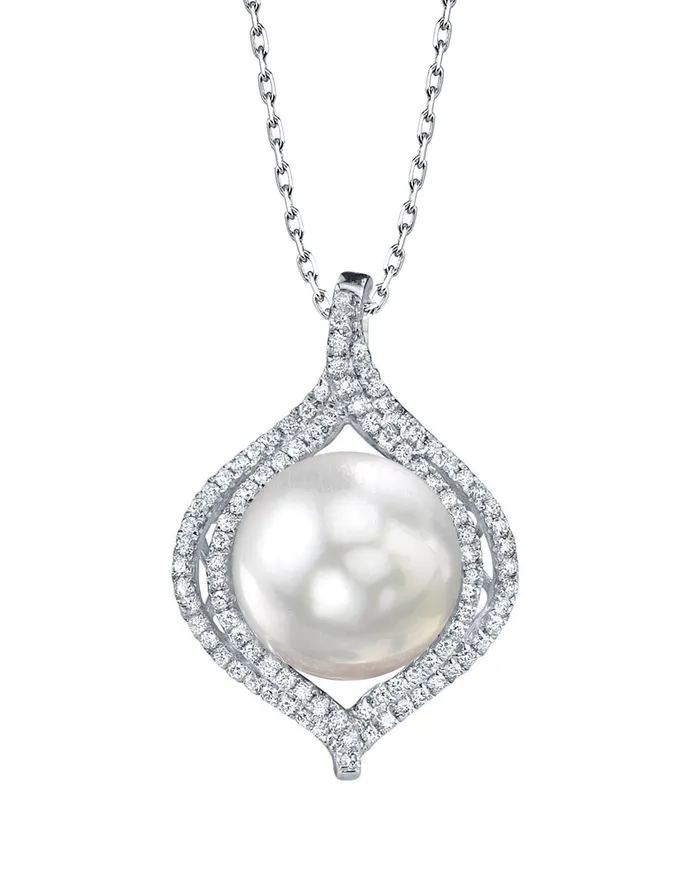 White South Sea Pearl Diamond Reverence Pendant spt Necklaces