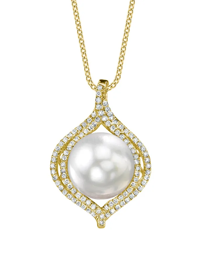 White South Sea Pearl Diamond Reverence Pendant spt Necklaces