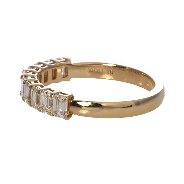 120ctw EmeraldCut Diamond Halfway 14K Yellow Gold Band Croghans Rings