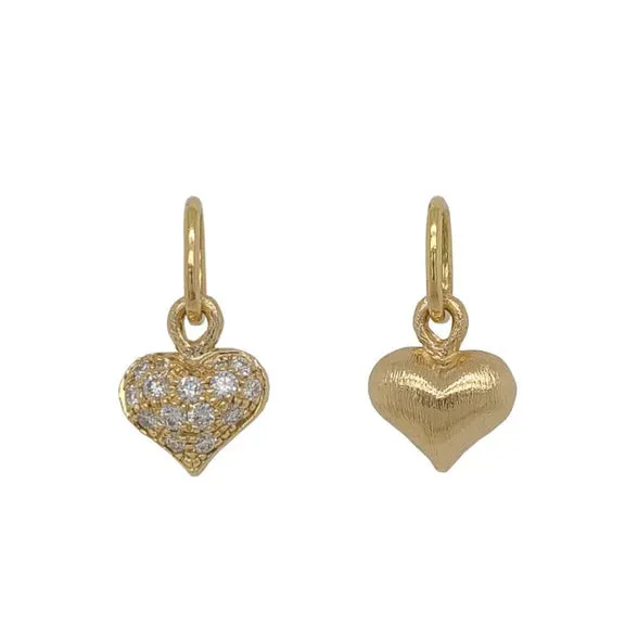 14K Gold Diamond Fat Baby Heart Charm Erica Molinari Charm Necklaces