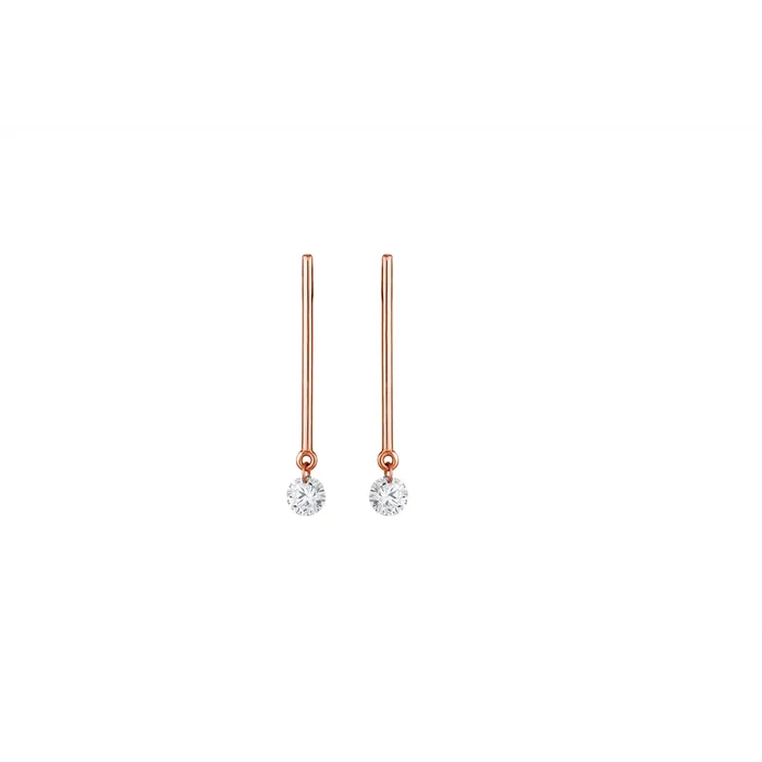 18K Rose Gold Dangle Drill Through Diamond Earrings Meierotto Jewelers Earrings 18K Rose Gold Dangle Drill Through Diamond Earrings Meierotto Jewelers Earrings
