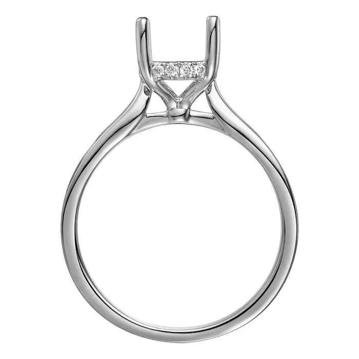 18K White Gold Ring with Oval Hidden Halo Diamond Head Engagement Collections Rings 18K White Gold Ring with Oval Hidden Halo Diamond Head Engagement Collections Rings