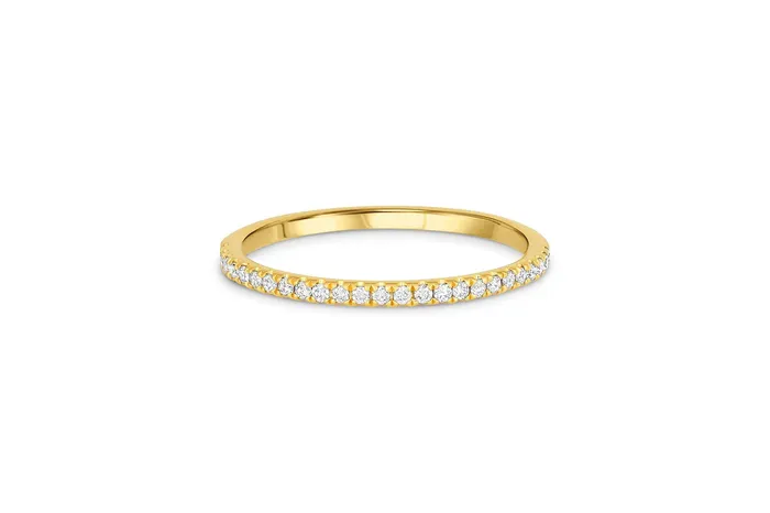 18k Yellow Gold 015ctw Diamond Halfway Band CJ Charles Jewelers Rings