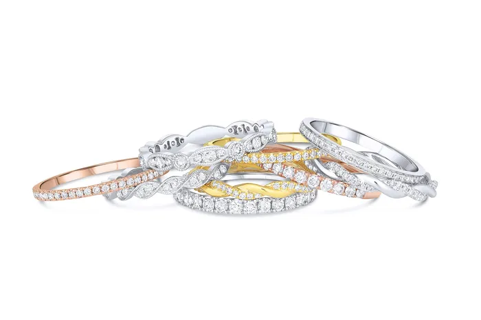 18k Yellow Gold 015ctw Diamond Halfway Band CJ Charles Jewelers Rings