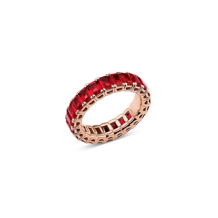 18kt Rose Gold 523ctw Natural Ruby Eternity Band Ring CJ Charles Jewelers Rings 18kt Rose Gold 523ctw Natural Ruby Eternity Band Ring CJ Charles Jewelers Rings