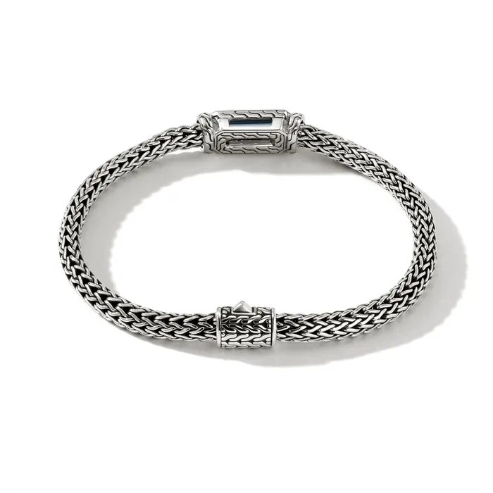 Bracelets John Hardy John Hardy Classic Chain Sterling Silver 5mm ExtraSmall Chain Bracelet with Treated London Blue Topaz Bracelets John Hardy John Hardy Classic Chain Sterling Silver 5mm ExtraSmall Chain Bracelet with Treated London Blue Topaz