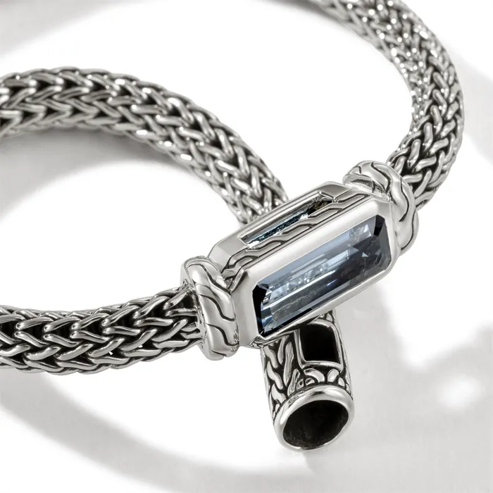 Bracelets John Hardy John Hardy Classic Chain Sterling Silver 5mm ExtraSmall Chain Bracelet with Treated London Blue Topaz Bracelets John Hardy John Hardy Classic Chain Sterling Silver 5mm ExtraSmall Chain Bracelet with Treated London Blue Topaz